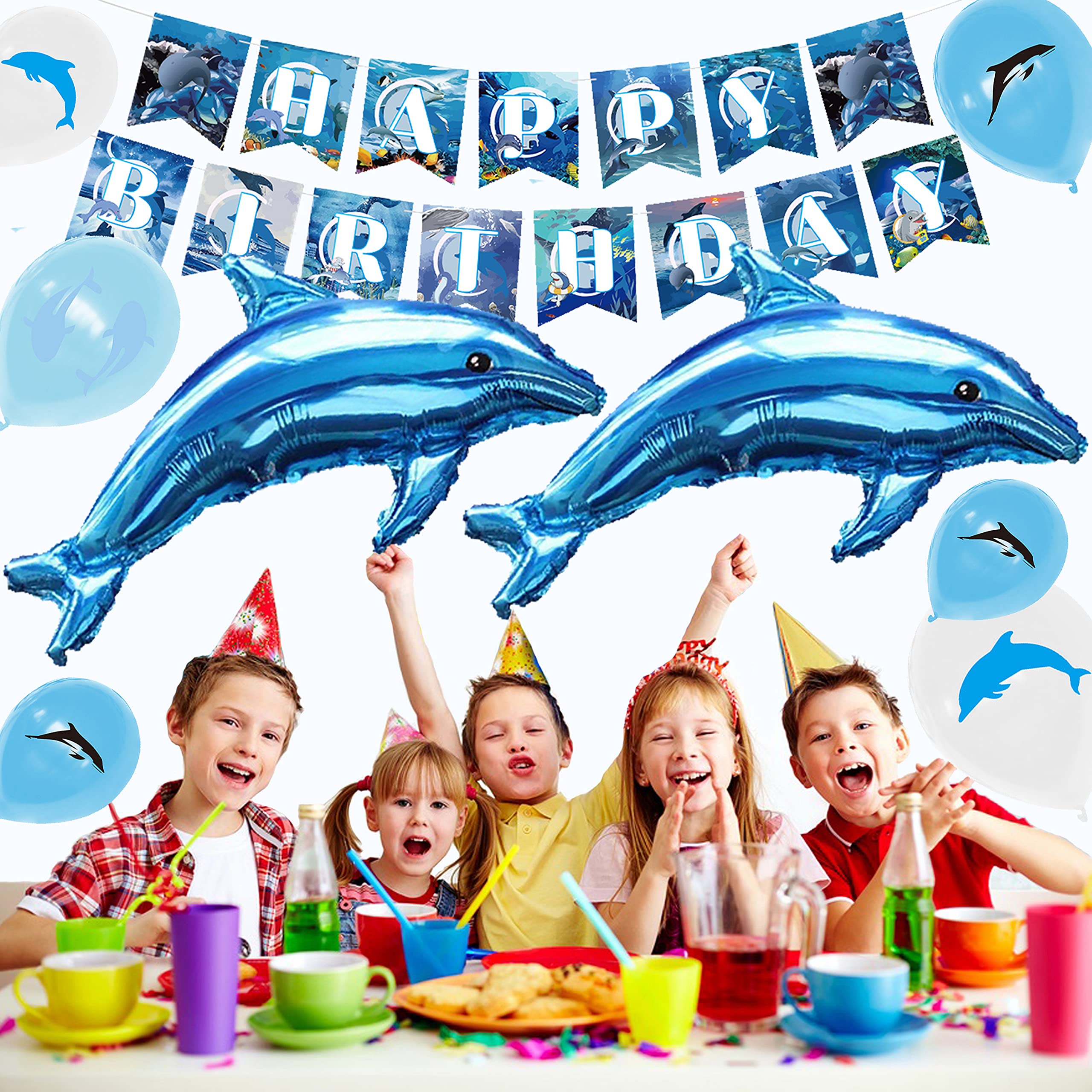 Delfin-Hängedekoration (16 Stück) – Glitzernde Spiralketten Für Ocean-Partys, Babypartys & Raumdekoration