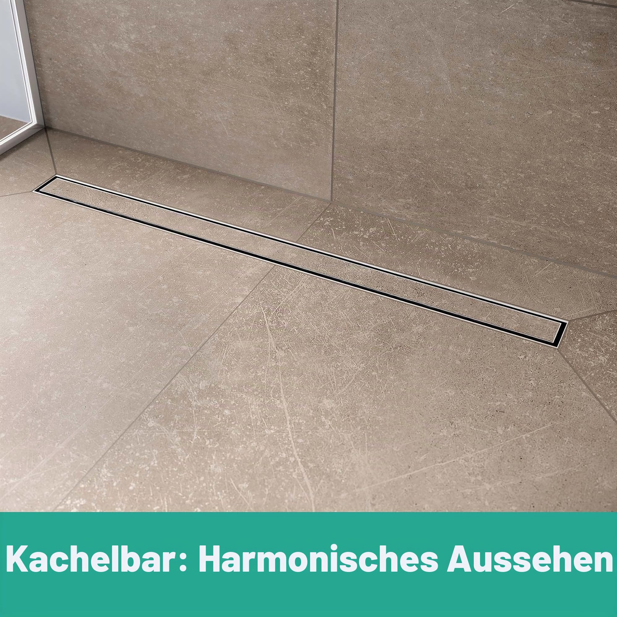 hansgrohe 56167000 RainDrain Compact Duschrinne 800 befliesbar für Flache Installation Komplettset