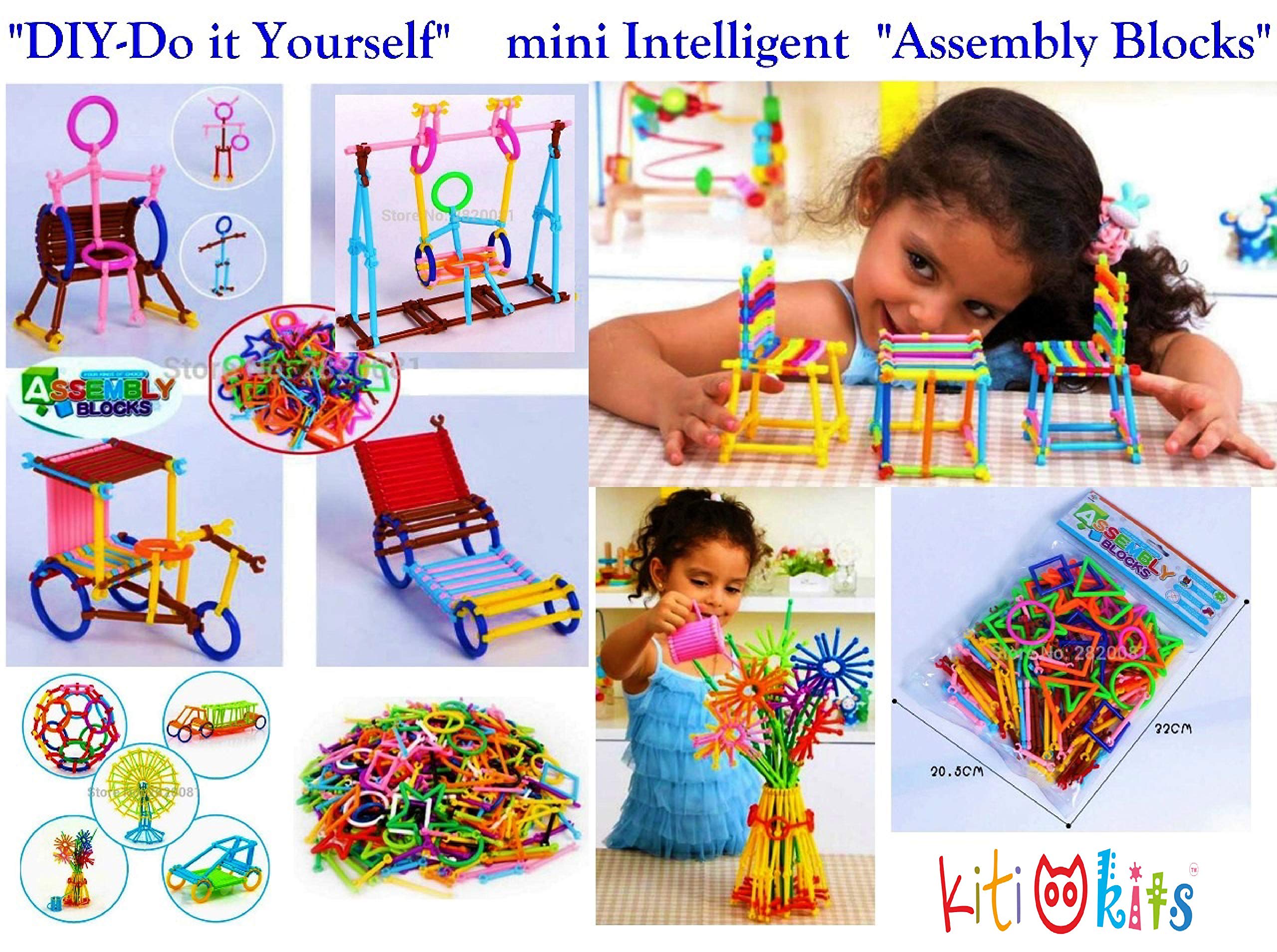 KITI KITS® DIY Colorful Educational Smart City Assembly Sticks | Colorful Educational Building Smart City Blocks with Wheels | 200 Sticks Blocks for Kids with Different Themes (B07FLTY17W) Amazon Price History, Amazon Price Tracker