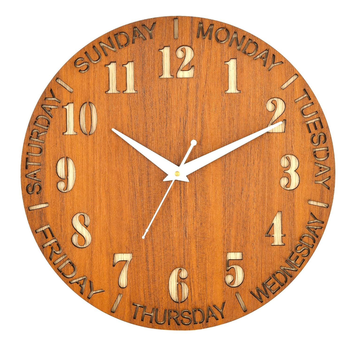 Buy Arkasto Wooden Wall Clock Big Size 12 inch Silent Quartz Decorative