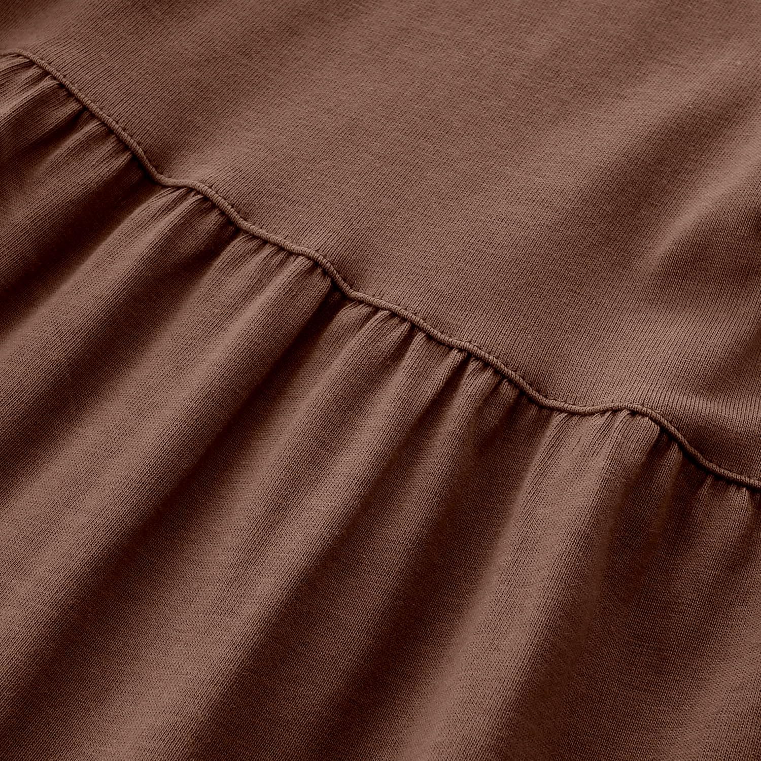 Bumeex Girl's Dresses Cotton Ruffle Sleeve Tiered Swing A-Line Cute Midi Casual Sundress - Image 5