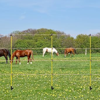 Electric Fence Posts 46 Inches, Fiberglass Step in Temporary Electric Fence Posts for Cows, Sheep, Dog, Portable Fence Stakes for Electric Fencing-50 PCS