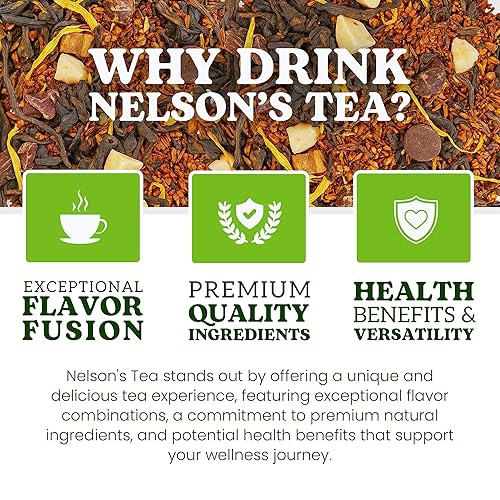 Miniatura 2 de Nelson's Tea - Té de hojas sueltas de tortuga de caramelo de chocolate - Mezcla de rooibos rojos, chips de canela, pétalos de caléndula, piezas de