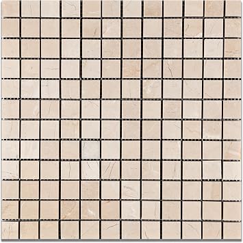 Royal Beige Marble 1 X 1 Polished Mosaic Tile - Box of 5 Sheets