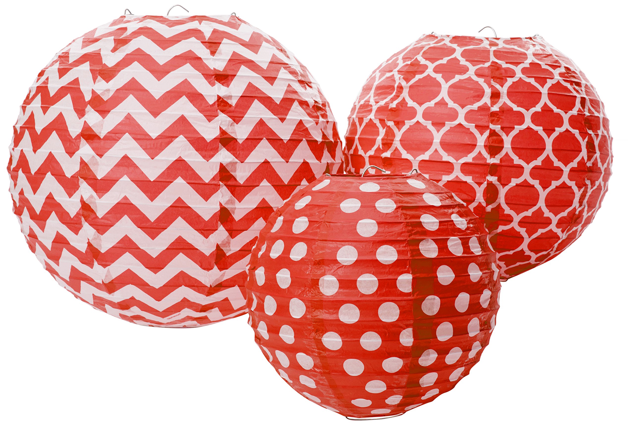 Dazzling Apple Red Mini Hot Stamp Lanterns - 8