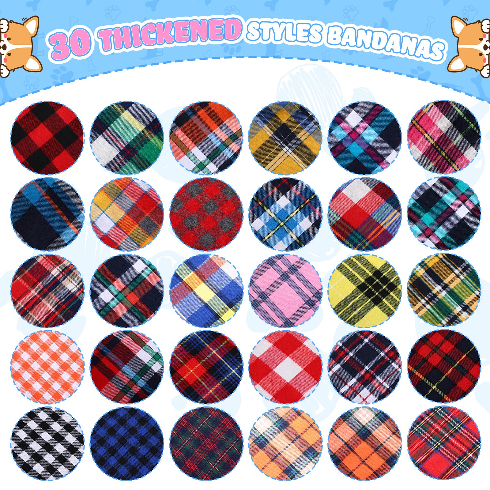 100 Stück Hundehalstuch, kariert, waschbar, Baumwolle, Welpen-Bandana, weiches Katzen-Bandana, Zubehör, bequemes Hunde-Lätzchen-Halstuch für kleine, mittelgroße Hunde, Katzen, Geburtstag, Urlaub