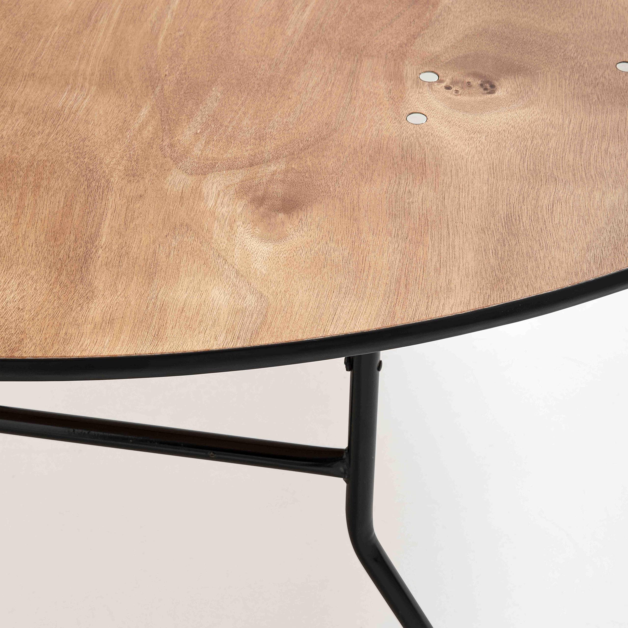 mobeventpro- mesa plegable redonda en madera 10 Plazas 170 cm Buffet olla – 170 cm x 76 cm x 170 cm