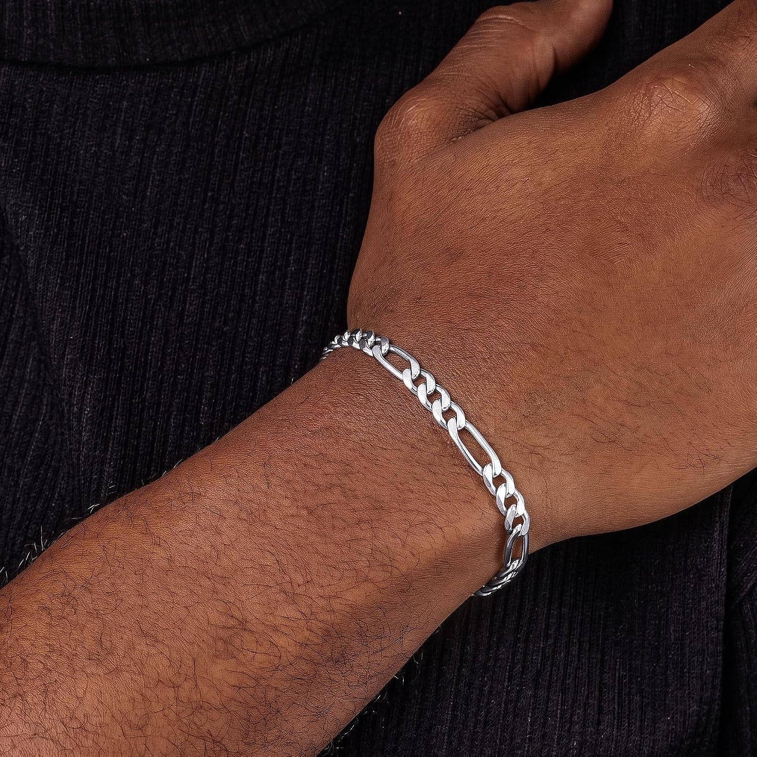 Silver Bracelet for Men, 7mm/9mm/11mm 925 Sterling Silver Figaro Chain Bracelets Diamond Cut Silver Bracelets Jewelry for Men Boyfriend Father 7.5/8/8.5/9 Inch