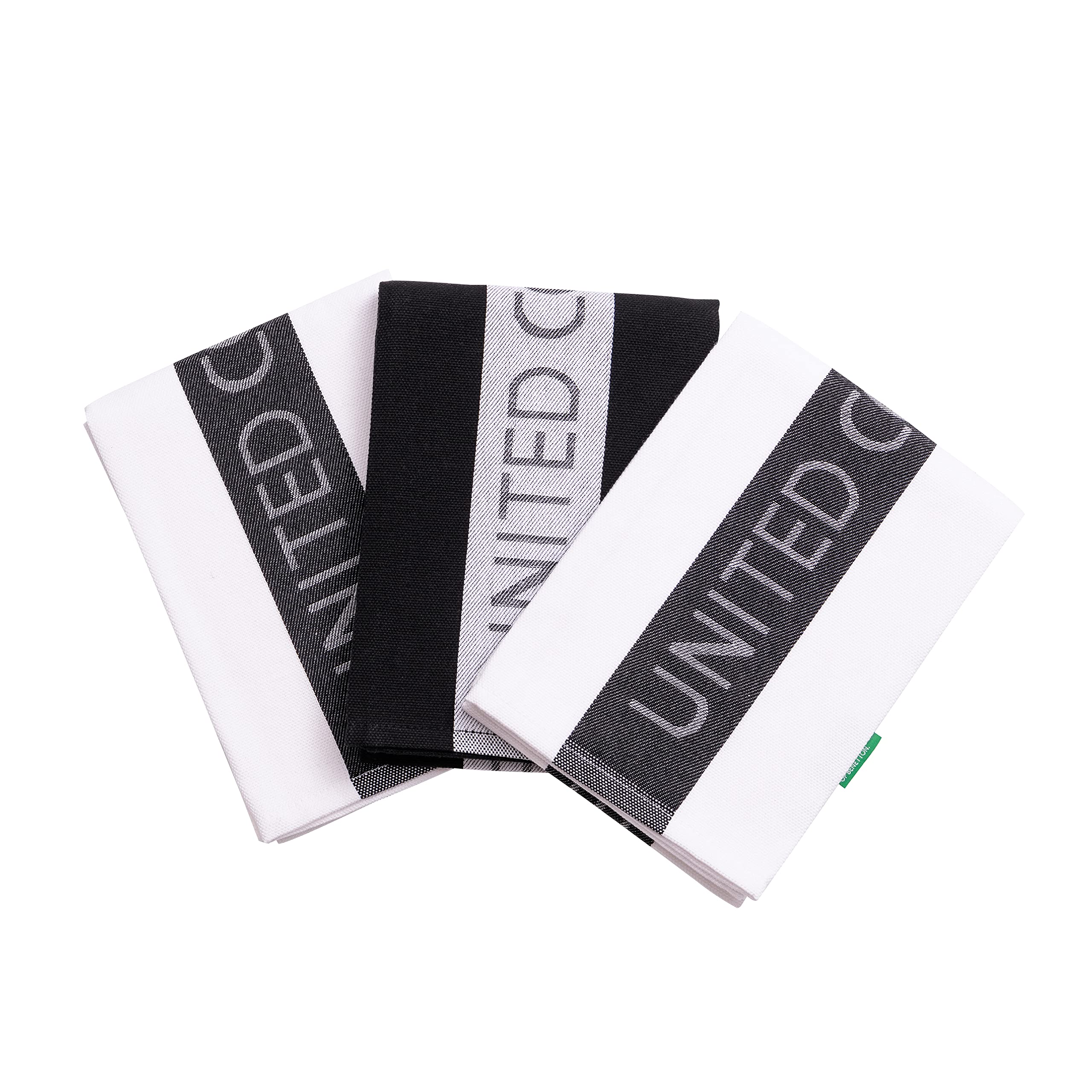 UNITED COLORS OF BENETTON.UNITED COLORS OF BENETTON. Cloth, Black/White, Paños de Cocina