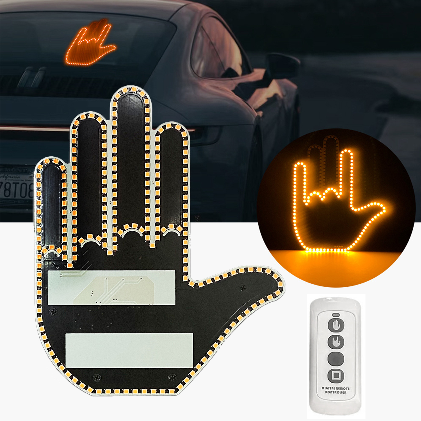 Glogesture Hand Light For Car Glohand For Car Middle Finger Funny Car ...