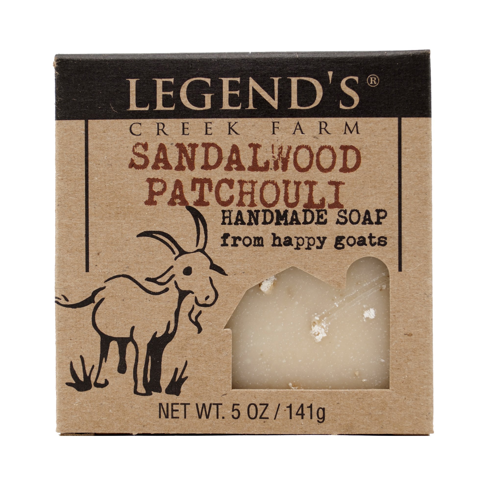 Legend's Creek Farm Goat Milk Soap - Cleansing Moisturizing Bar for Hands and Body - 5 Oz Creamy Lather, Nourishing, Gentle Natural Soap for Sensitive Skin (Sandalwood Patchouli, Pack of 1)