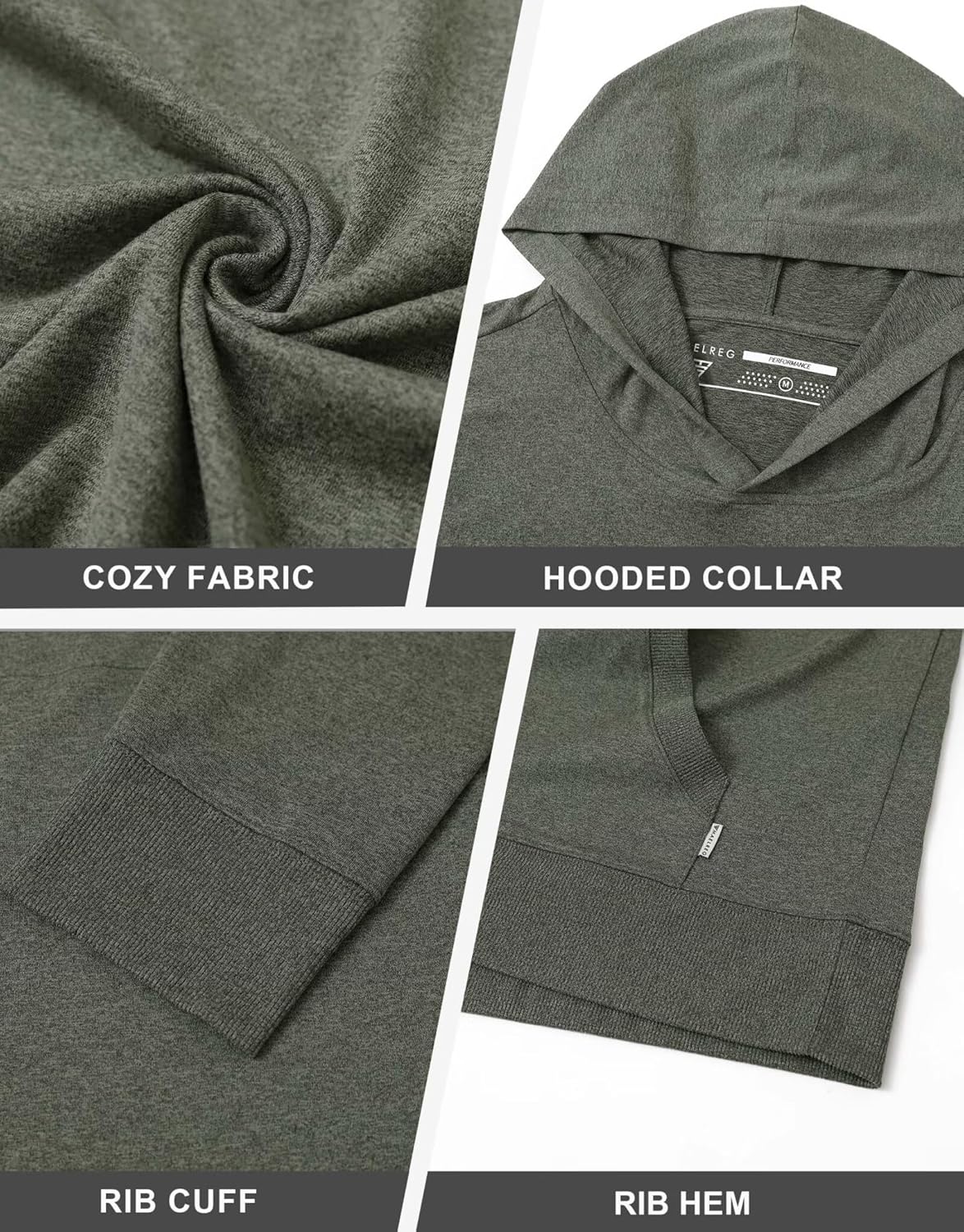 M MAELREG Mens Hoodies Pullover Performance Heather Kangaroo Pocket Thin Hooded Sweatshirt Athletic Golf Hoodies for Men - Image 6