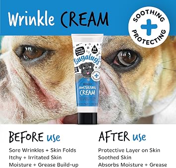 BUGALUGS Wrinkle paste for Bulldogs, French Bulldogs, wrinkly dogs & cats. For itchy wrinkle folds, tear stains & tail pockets, anti-itch & itchy dog skin relief. Great itch remedies for dogs 75g