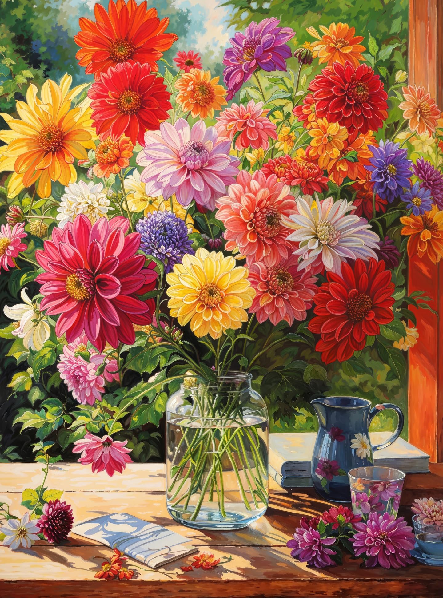 Amazon.com: Cross & Glory - Rainbow Dahlia Delight - 1000 Piece