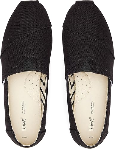 Miniatura 3 de TOMS Zapatos clásicos de lona para mujer, Lona negra de algodón reciclado, 7
