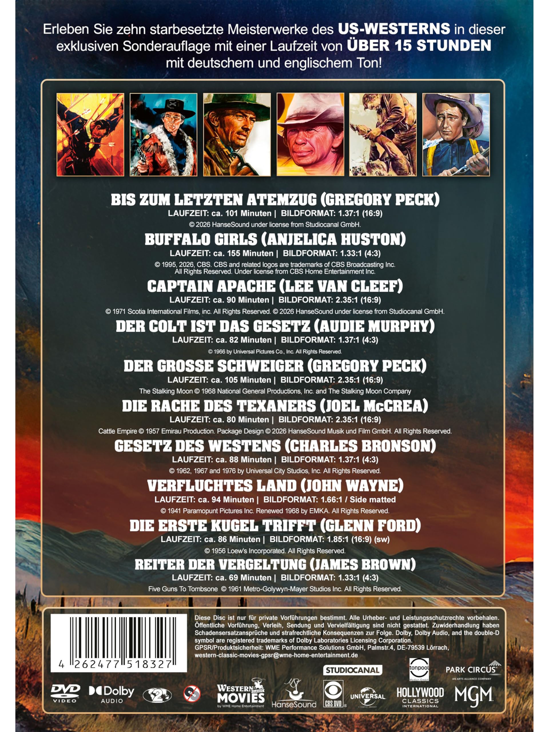 Western Filme Box - Pioniere des Wilden Westen Teil 2 (10 Filmklassiker auf 10 DVDs) Die ultimative Western-Sammlung - So war der Wilde Westen (Collectors Edition)
