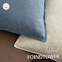Vista 187 de Foindtower Paquete de 2 fundas de almohada decorativas de lino y liso, funda de cojín decorativa suave, estilo bohemio campestre para silla, sofá