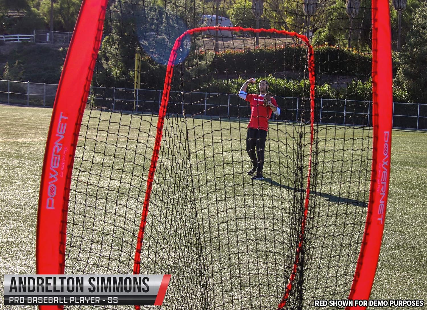 PowerNet Infielder Training Baseball Softball Net 4x7 (Pink) | Throwing Fielding Training Target | Simulate Fielding Situations | Throws to First, Cutoff, Second | Portable, Easy Setup | Team Colors : Sports & Outdoors