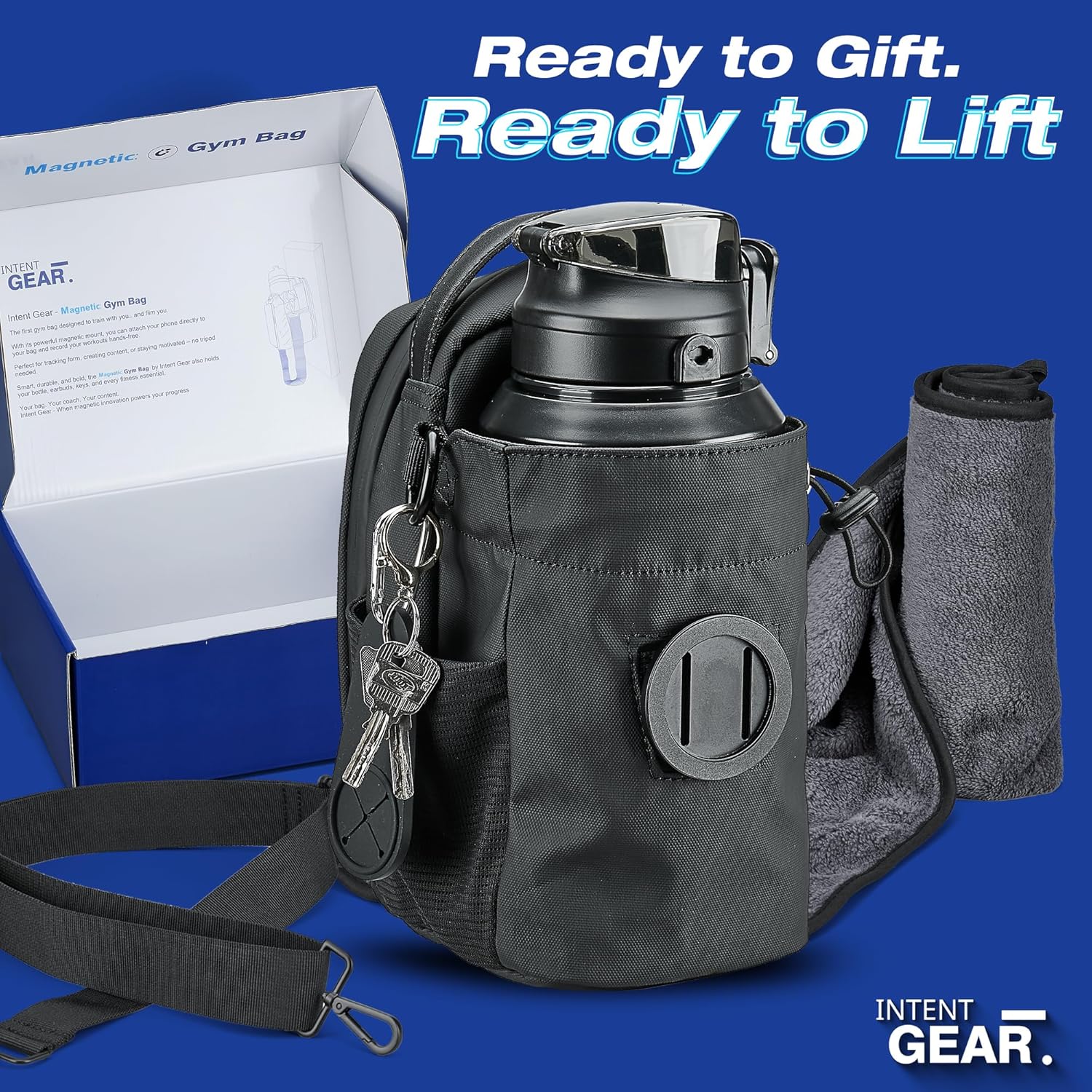 Magnetic Gym Bag with Magnetic Phone Holder for Sports Lovers - Strong Magnet Attaches to Exercise Equipment - Holds Water Bottle, Smartphone & Gear - Gym Must Haves for Influencer Videos - Image 7