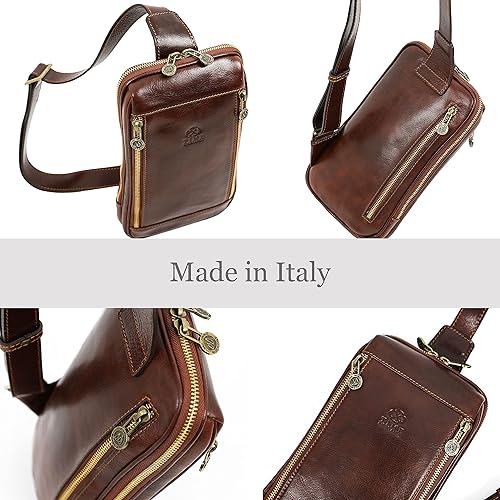 Miniatura 4 de Bolso cruzado de cuero - Bolso bandolera marrón - Bolso bandolera para hombres y mujeres - Mochila de hombro hecha a mano - Resistencia al tiempo