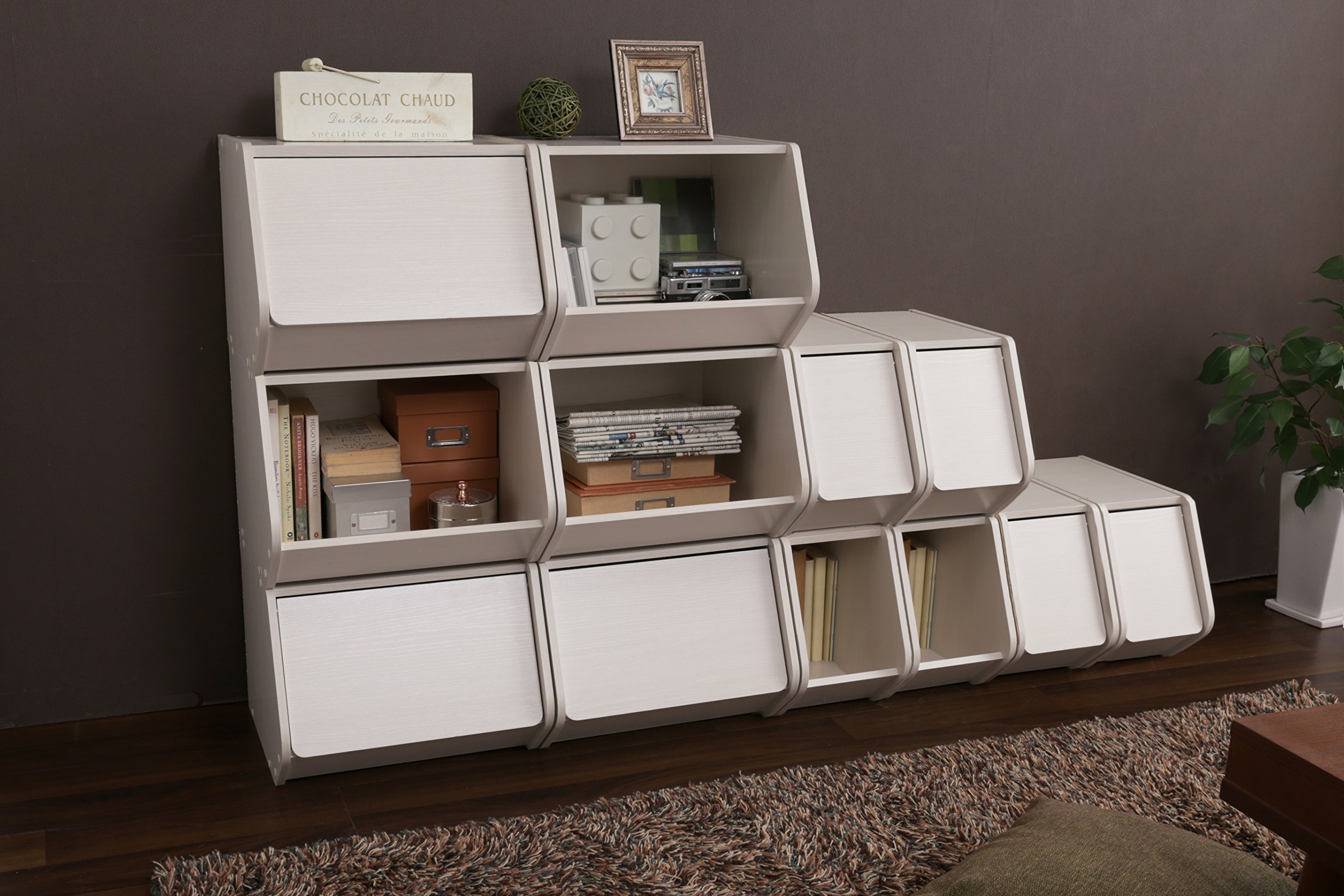 Scaffale Modulare IRIS OHYAMA STB-400 - Contenitore Impilabile In Legno, Quercia Bianco - Foto 5