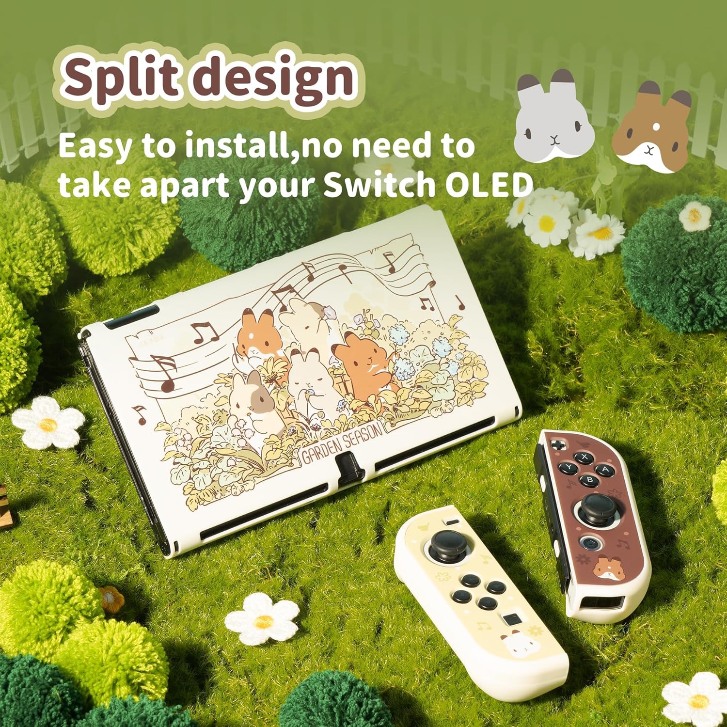 GeekShare Cute Protective Case for Switch OLED Slim Cover Case Hard PC Protective Shell Compatible with Switch OLED - Team Timothy - Image 5