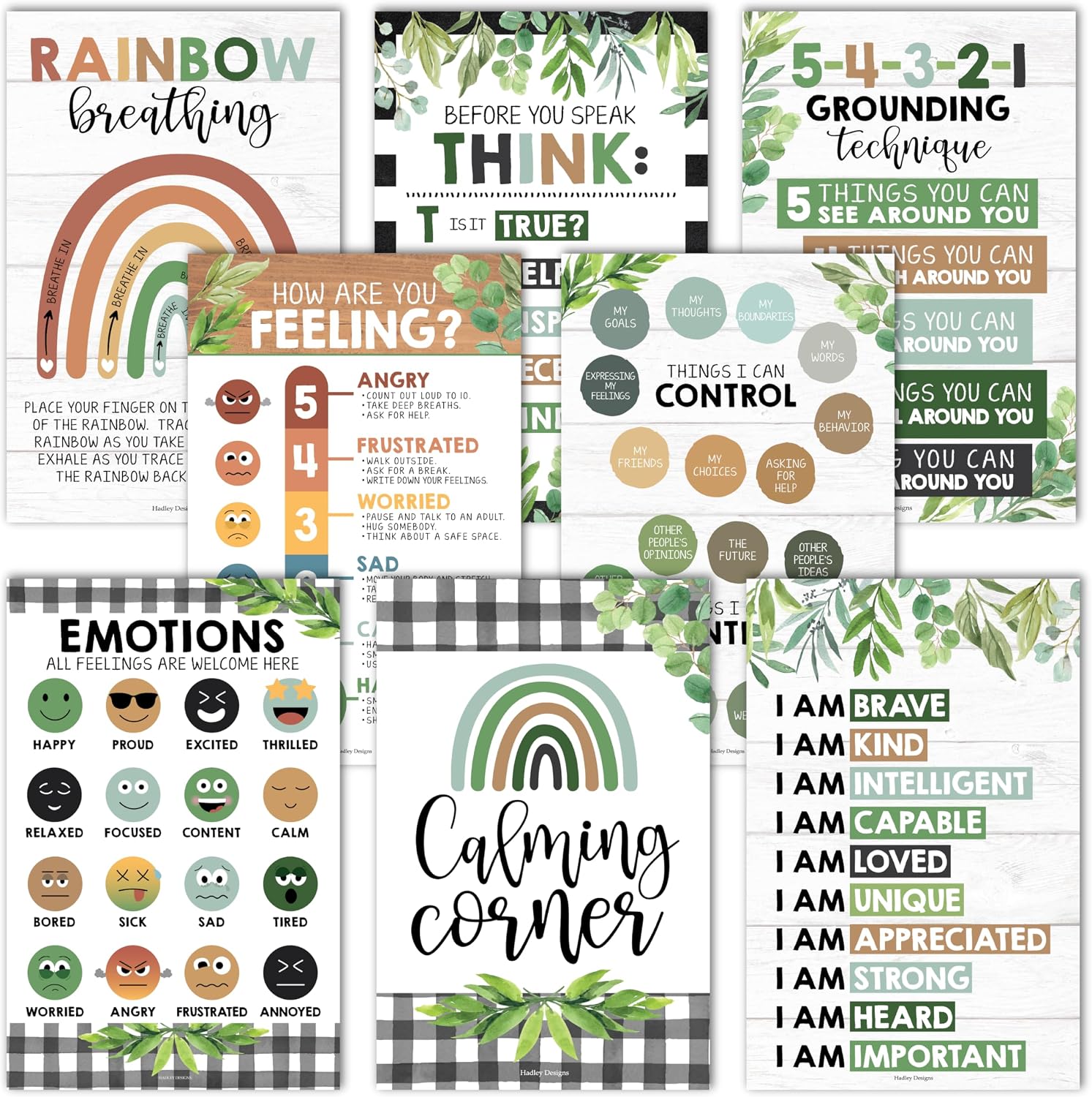 Amazon.com: 8 Calming Corner Posters For Classroom Must Haves For ...