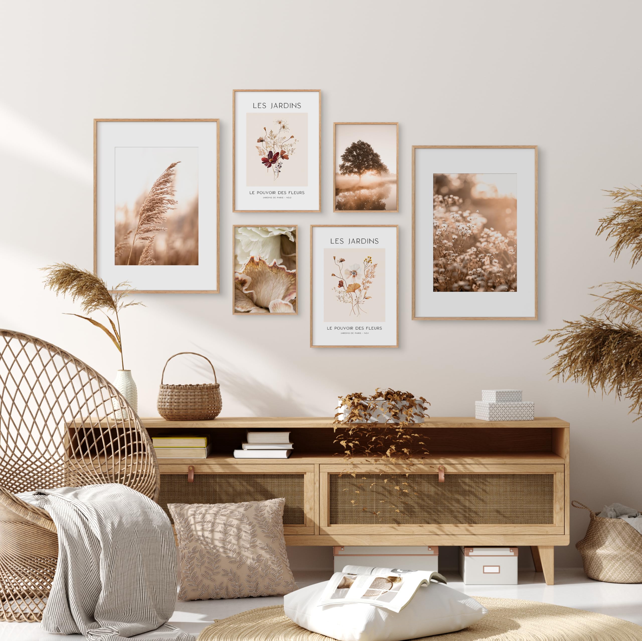 OHBIMBA® 6 Laminas Decorativas Pared Cuadros Decoracion Salon Modernos - Posters Para Pared Cuadros Decorativos Decoracion Pared lienzos decorativos - 4 de 30x40cm + 2 de 21x30cm