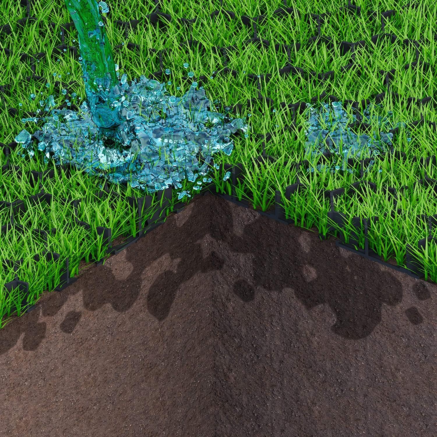 Vodaland - HEXpave Grid - 1" Depth Permeable Paver System - 27,000 lbs Load Class - DIY Patio, Walkway, Shed Base, Light Vehicle Driveway and Much More! (65 Sq Ft)