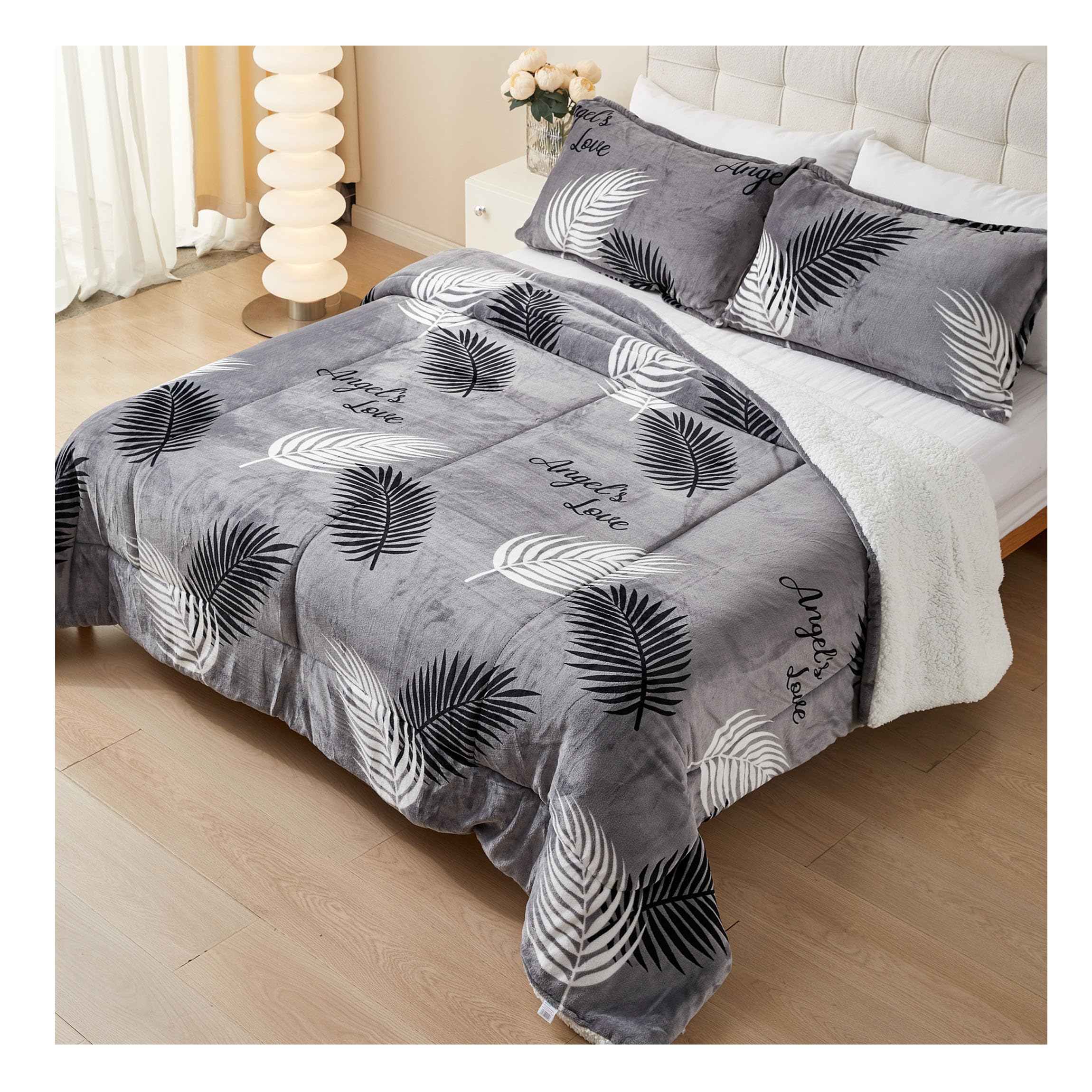 TIENDA EURASIA – Edredón Nórdico con Borreguito | Estampado Moderno | 100% Poliéster | Transpirable | Nordicos con Borreguito | Camas 90/105, 135/150 y 150/180 (Hojas, 90-105 1 Funda)