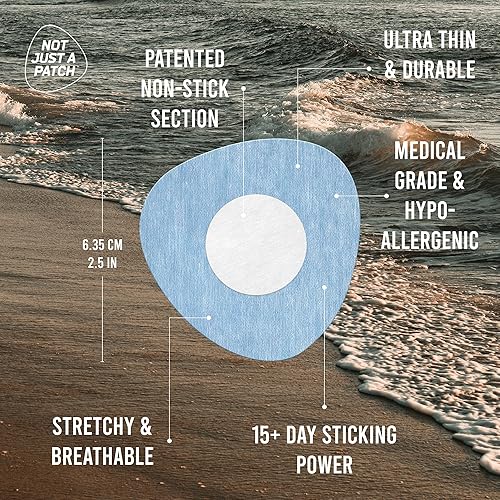 Miniatura 7 de Not Just A Patch Air Libre - 3 cubiertas para sensores (paquete de 20)  Parches adhesivos delgados, fuertes y ligeros con adhesión de 14 días,