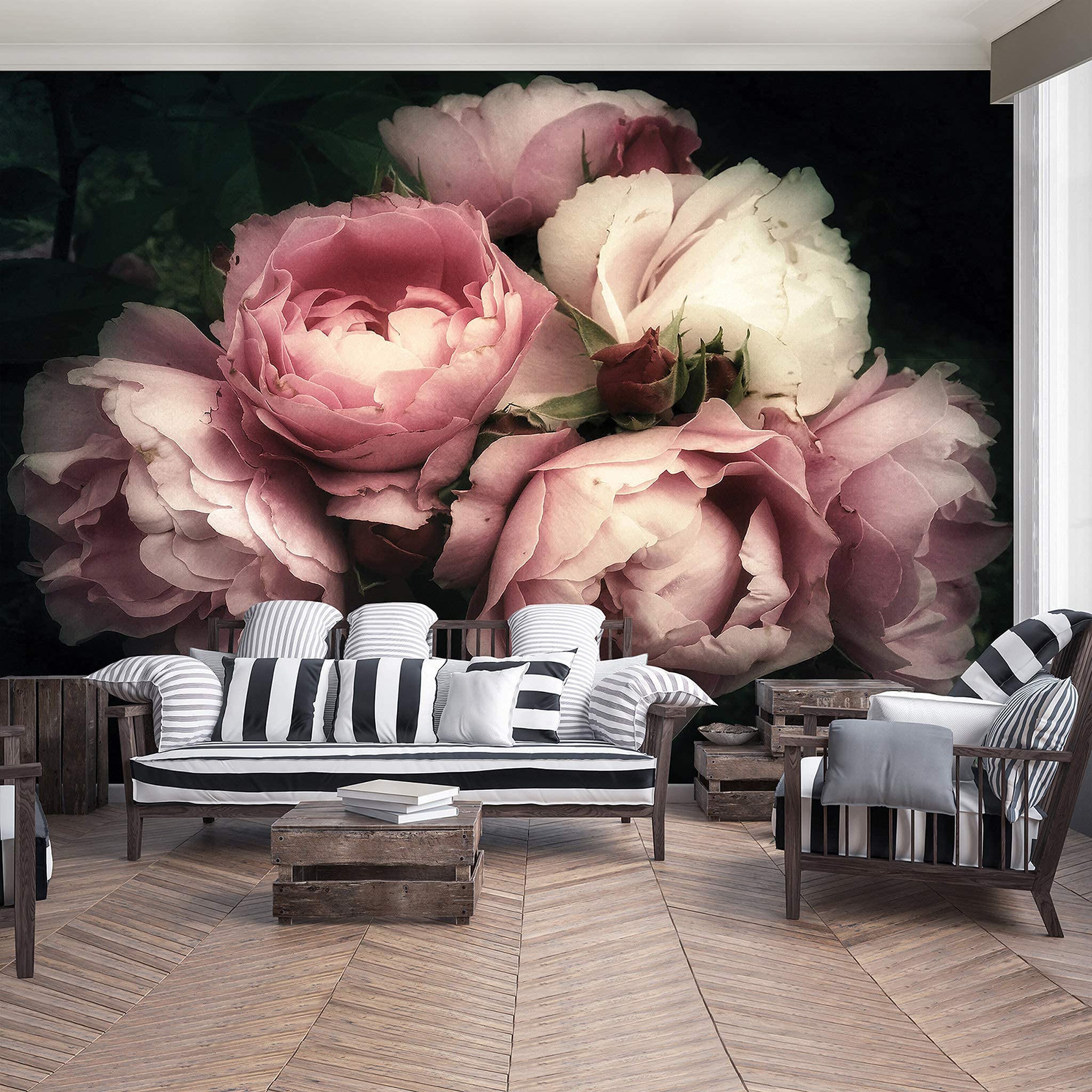 WallArena Vlies Fototapete, Blumen, 312x219cm | Fototapeten - Tapeten - für Wohnzimmer Schlafzimmer - Vliestapete Wandtapete Tapete 3D Effekt- inkl. Kleister