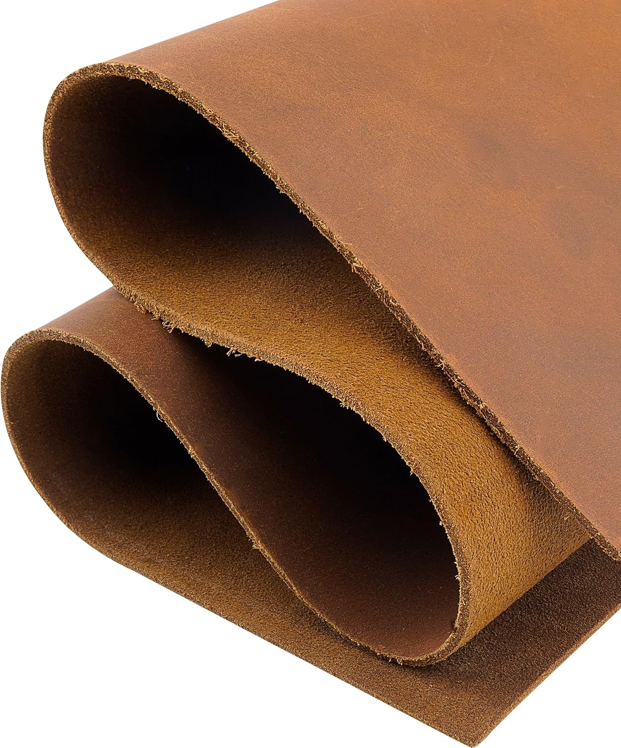 HADZAM Genuine Full Grain Cowhide Leather Sheet, 2mm Thick, Square Pieces for Crafts, Tooling Leather Material