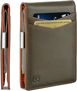 SERMAN BRANDS Money Clip Wallet - Mens Wallets slim Front Pocket RFID Blocking Card Holder Minimalist Mini Bifold