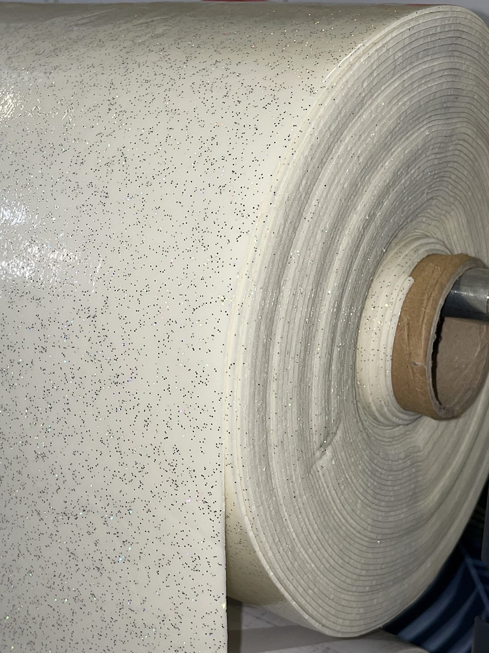 KGS Tovaglia Bulgomma Con Stampa Glitterata – Sottotovaglia In PVC, Spessore 2.5 Mm, Taglio Al Metro, Colore Nero (140x280 Cm)