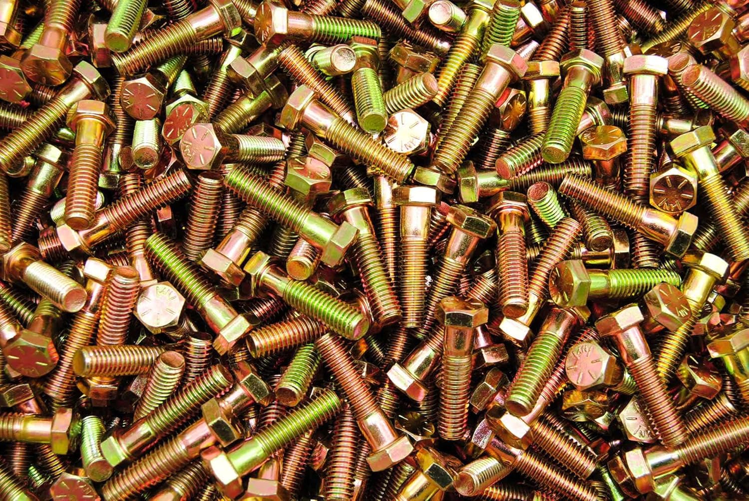 (125) Hex Head 3/8-16 x 1-1/2" Grade 8 Bolts Yellow Zinc Cap Screws