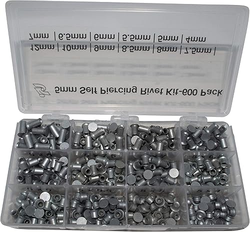 Miniatura 3 de Innovative Tools & Supplies Juego de remaches autoperforantes de 0.197 in de tamaño surtido de 600 piezas, 50 tamaños cada uno