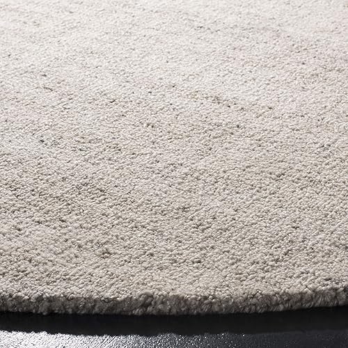 Miniatura 3 de SAFAVIEH Abstract Collection - Alfombra redonda, 6 pies, gris claro, hecha a mano de lana y viscosa, ideal para zonas de alto tráfico en sala de