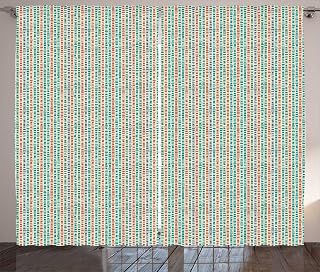 Ambesonne Mosaic Curtains, Repetitive Terrazzo Vertical Irregular Squared Shapes, Living Room Bedroom Window Drapes 2 Panel Set, 108" X 96", Eggshell Multicolor