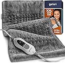 GENIANI Electric Throw - XXL 18"x26" Heating Pad for Back Pain & Cramps Relief, Auto Shut Off, Machine Washable, Heat Pad, for Women, Men, Heat Patches (Tabby Gray)