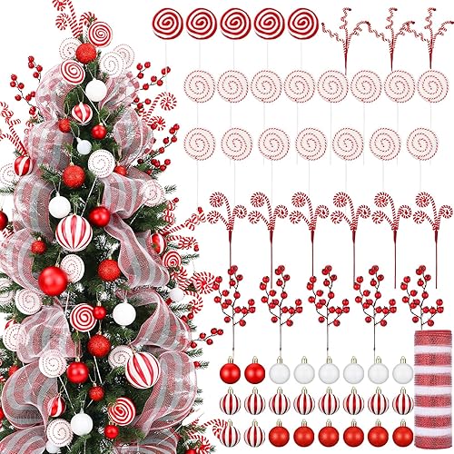 Miniatura 8 de 79 Piezas Adornos de Bolas de Decoraciones Navideñas de Pan de Jengibre Palillos de Árbol de Pan de Jengibre con Bolas de Navidad Decoración