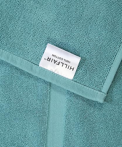 Vista 29 de HILLFAIR Juego de 12 toallas de algodón de 21.16 oz/m², 2 toallas de baño, 4 toallas de mano, 6 toallas de baño, toallas absorbentes de algodón Azul