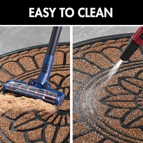 Miniatura 7 de Mibao Tapete semicircular para puerta, antideslizante, de bienvenida, tapete de goma duradero, tapete de puerta de bajo perfil resistente, tapetes