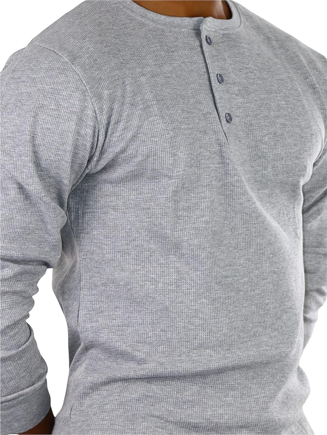 ToBeInStyle Men's Heavy or Medium Weight Premium Waffle Thermal Long Sleeve Crewneck Shirt - Image 7