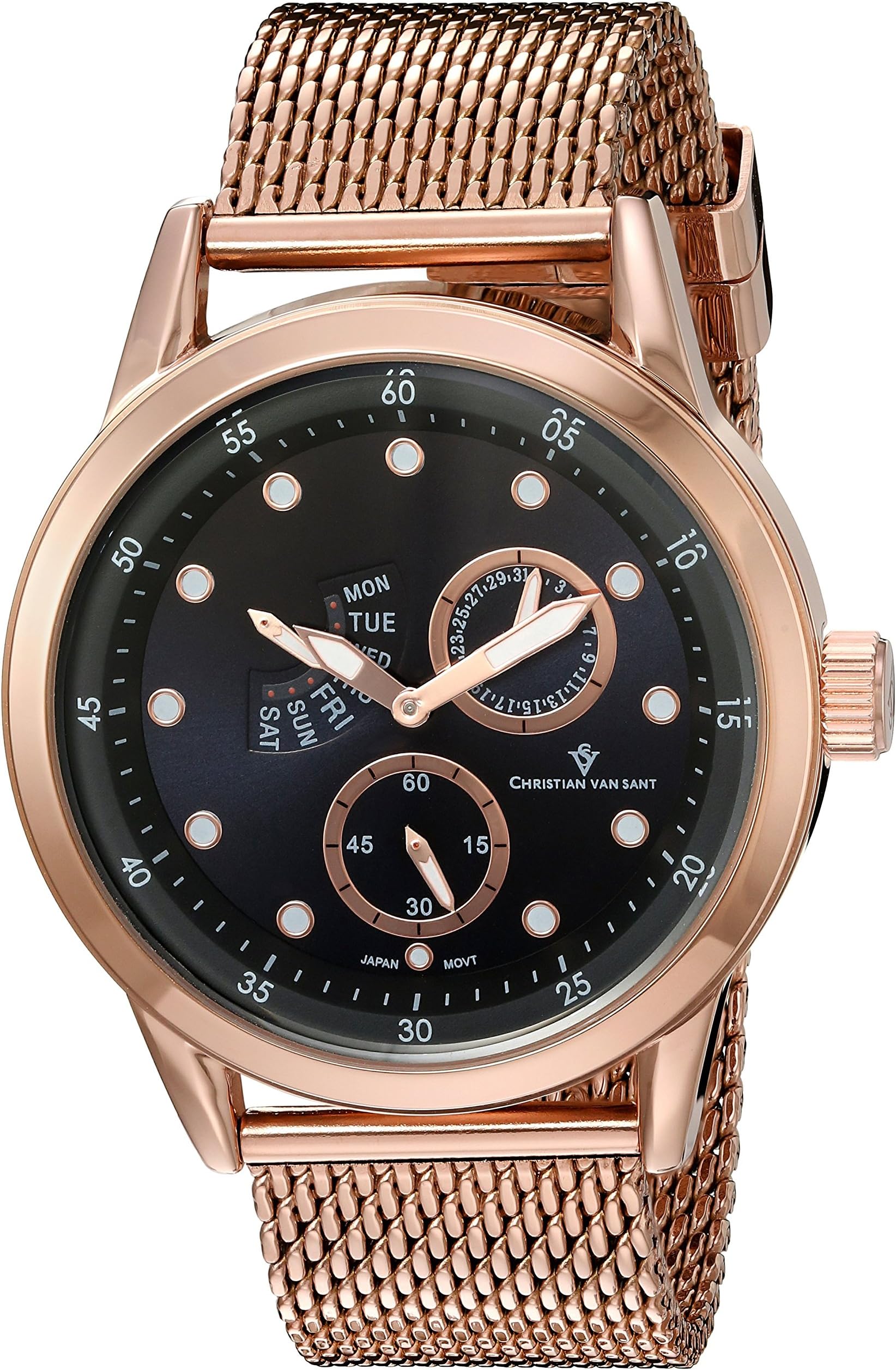 Men Analogue Quartz Watch with Stainless Steel Strap CV8714