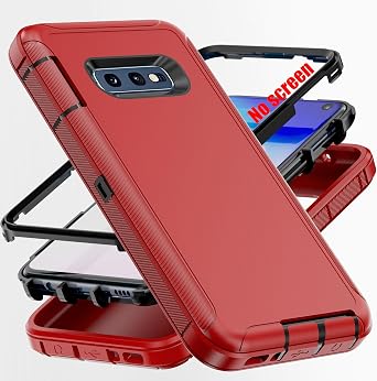 for S10e Case,[Military Grade] 3 in 1 Full Body Shockproof Dust/Drop Proof Heavy Duty Protection Cover,for Samsung Galaxy S10e 5.8 Inch,Black+Red