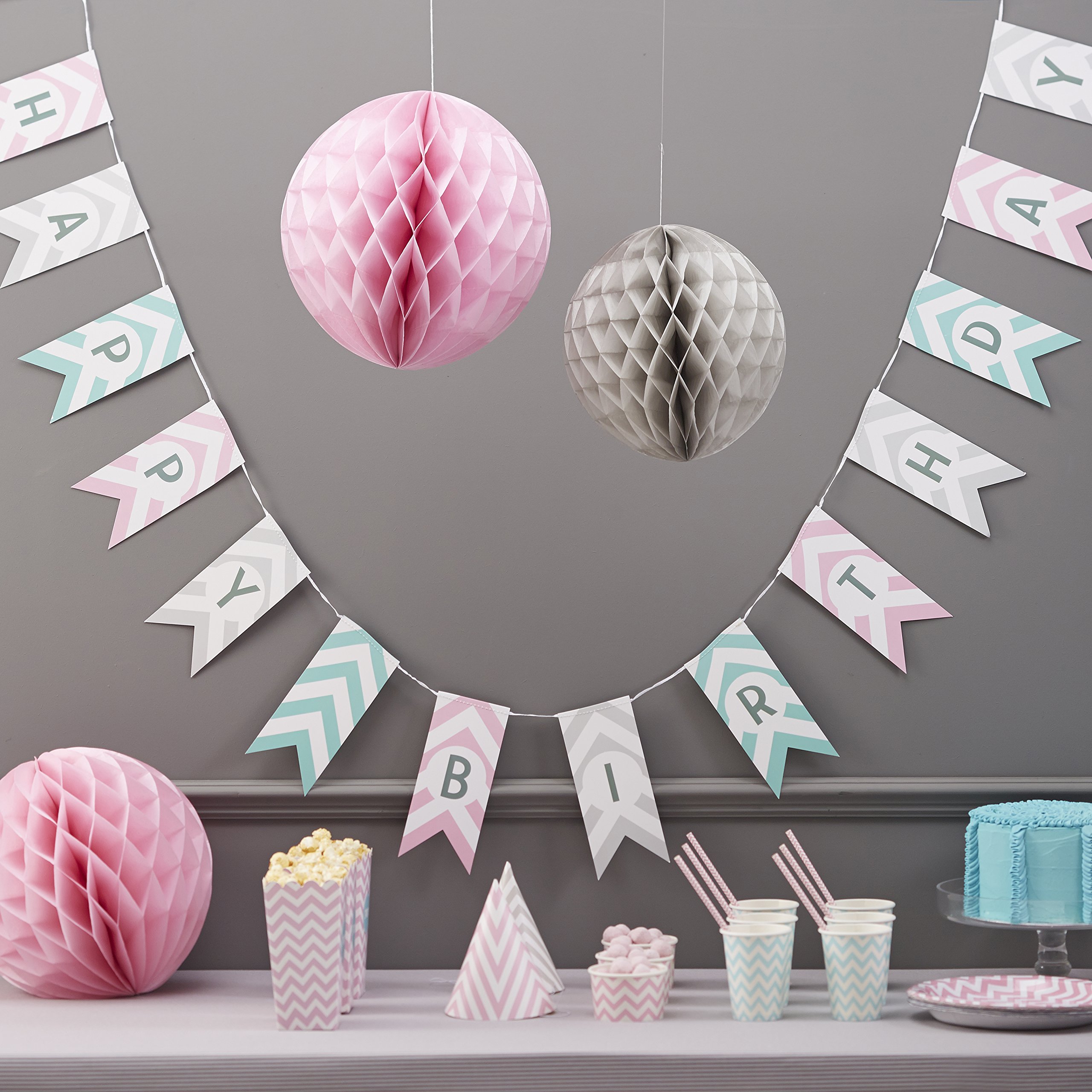 Ginger Ray „Let's Go Wild“ Geburtstags-Deko – Wimpelkette Mit 24 Luftballons, Mehrfarbig