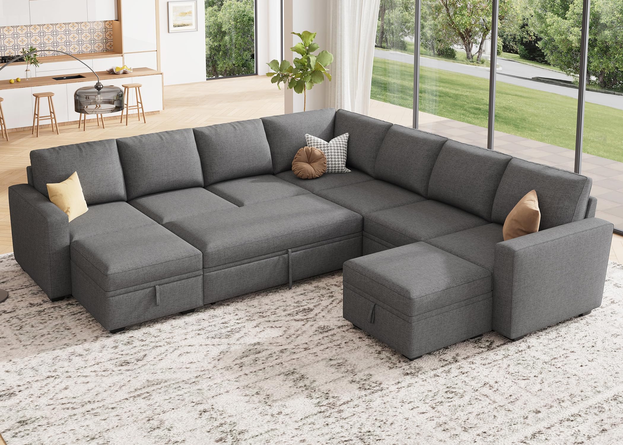 HONBAY Modular Sectional Sleeper Sofa