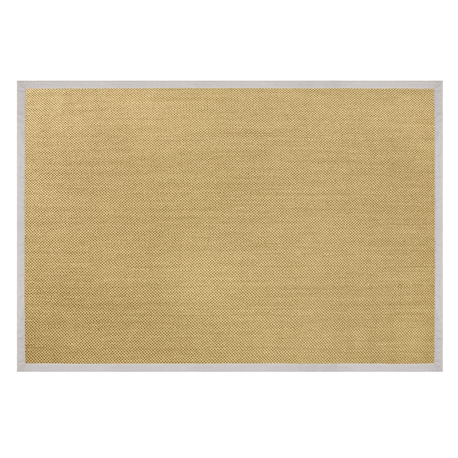Floordirekt Tapis en sisal 100% Pur avec Frise | Tapis de Salon | Tapis Naturel | Oeil de Tigre | en 3 Couleurs et 2 Tailles, Natur/Hellgrau, 160 x 230 cm