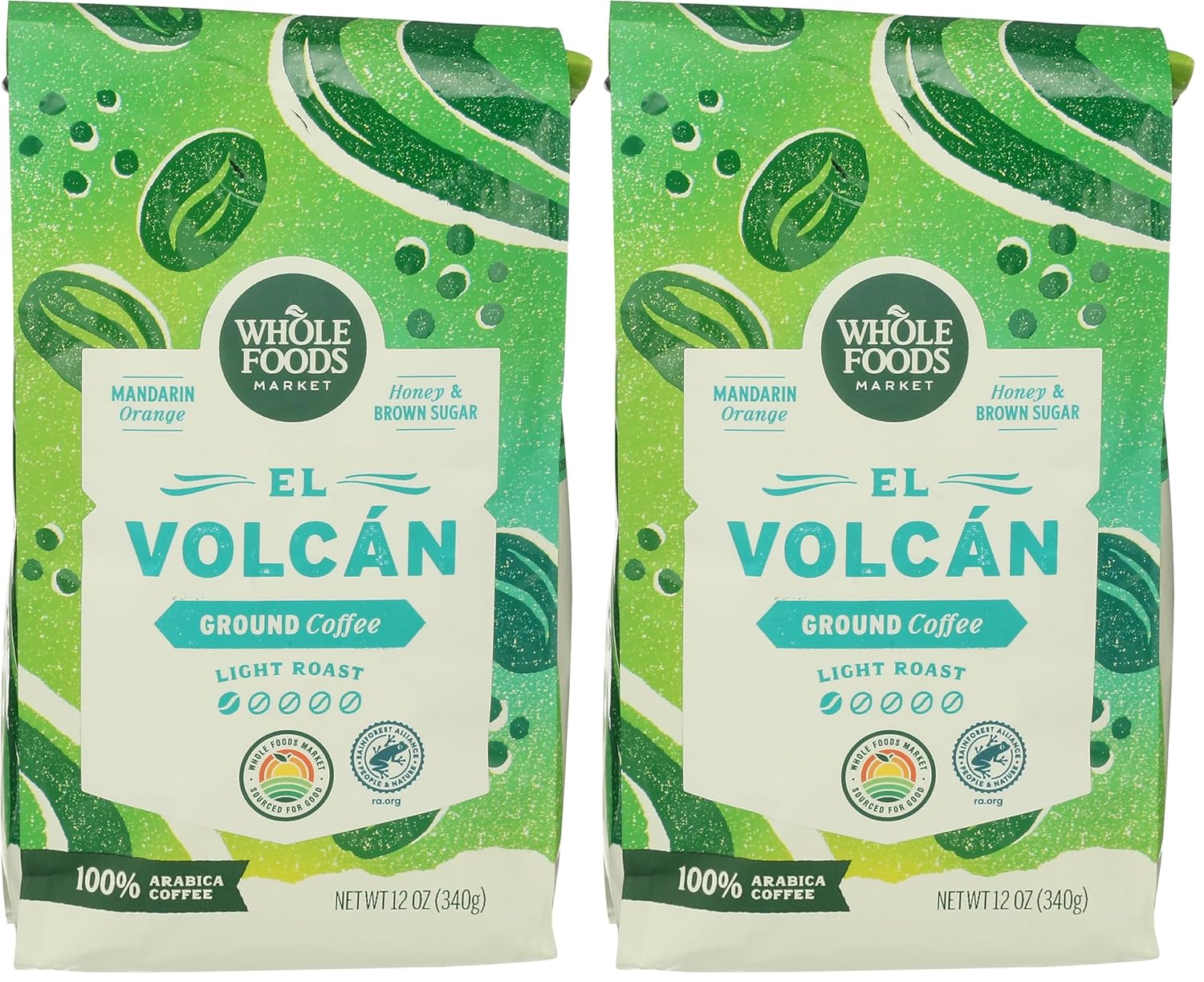 WHOLE FOODS MARKET El Volcan Ground Coffee, 12 OZ (Pack of 2)